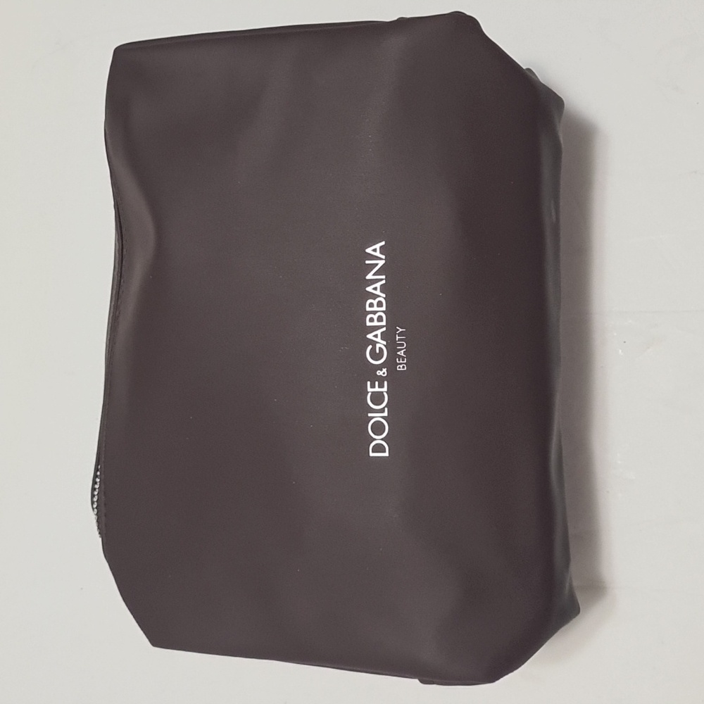 DOLCE & GABBANA Beauty Brown Zip Cosmetic Pouch Bag